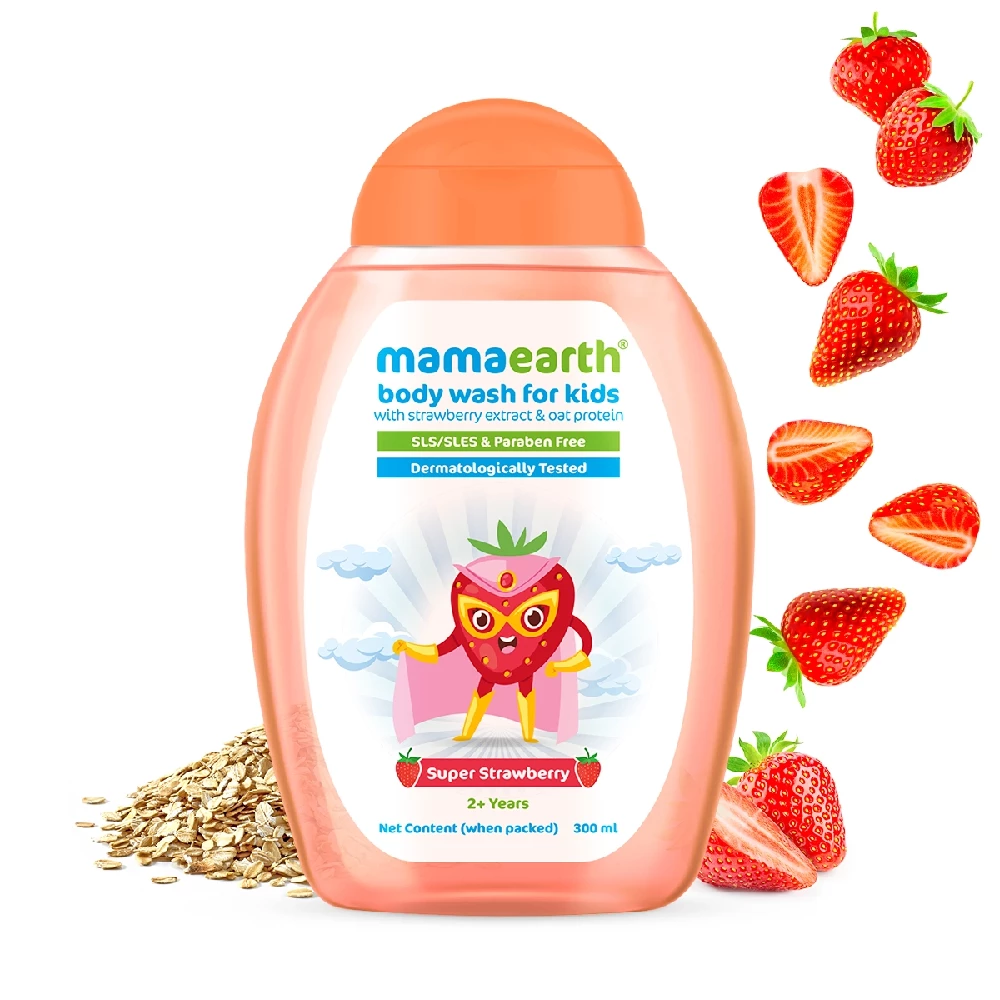 Super Strawberry Body Wash for Kids with Strawberry and Oat Protein, 300 ml-1.webp